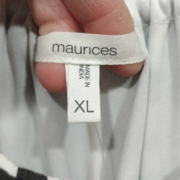 NWT Maurices Black & White Floral Gingham Summer Midi Dress Sz XL-Smocked Waist - Picture 3 of 9